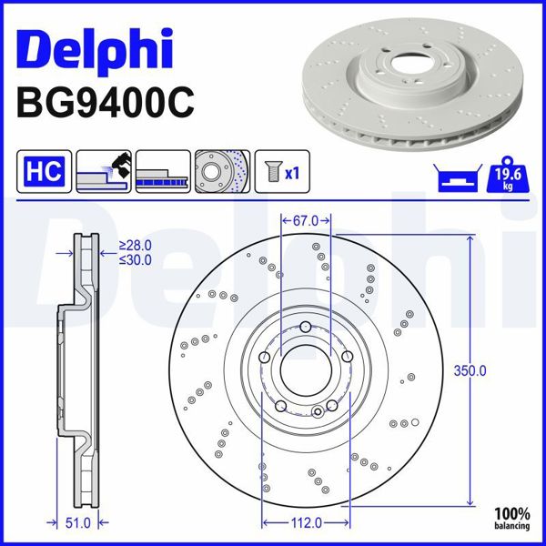 DELPHI BG9400C | Fren Diski Delikli On Mercedes W177 V177 W247 C118 H247 X247