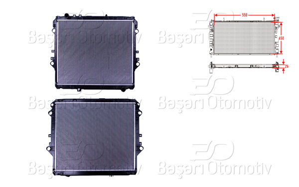 WISCO 3113188-00 | Su Radyatörü Brazing Mt 550X650x26 mm Toyota Hilux 2.4D-4D 15 >