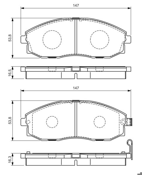 BOSCH 0986495065 | Disk Balata Ön Hyundai Starex H200 H1 Satellıte 97 - | 1 Adet