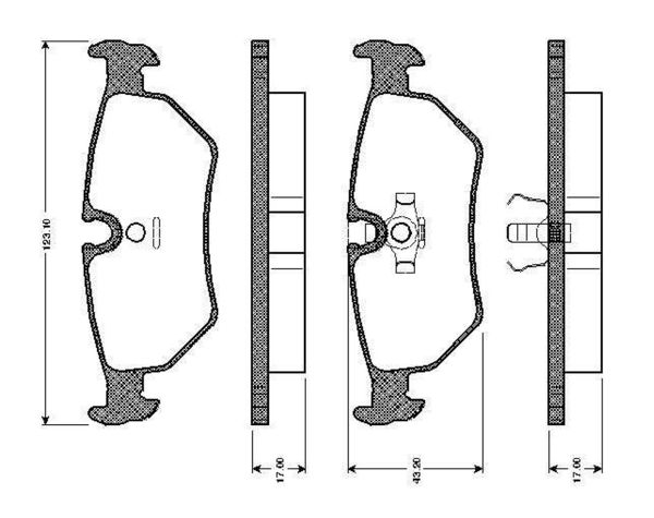 BOSCH 0986TB2144 | Disk Balata Arka Jaguar Daımler (X300) (94 -) / Sovereıgn (83 -) / Xj6 (86 -) / Xjs Coupe, Xjsc Convertıble (81-96) | 1 Adet