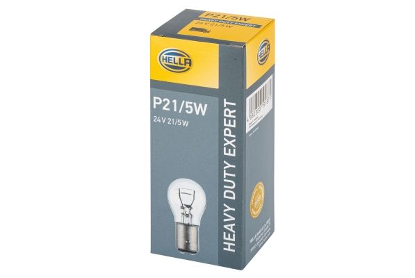 HELLA 8GD002078-011 | Ampül, 24V, 21 / 5W, P21 / 5W-Halojen, Bay15d | 10 Adet