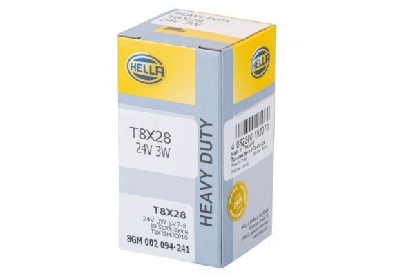 HELLA 8GM002094-241 | Ampül, 24V, 3W, M-Halojen, Sv7-8 | 10 Adet