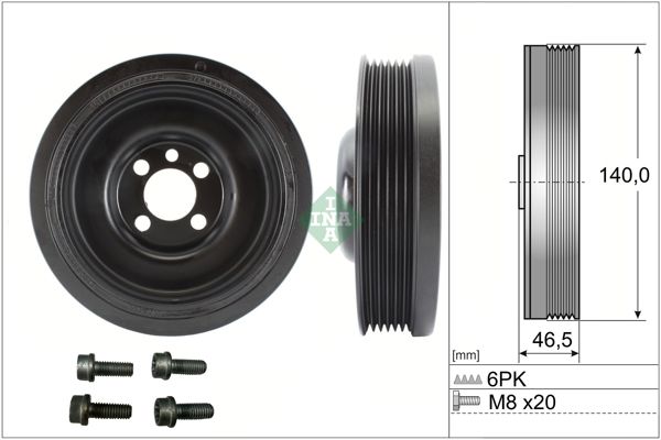 INA 544013820 | Krank Kasnağı Amarok T5 T6 2.0 TDI Cady Golf VI Jetta Passat Polo Cdca Cnea Csha Cdba Cnfa Cfca Caad Caac