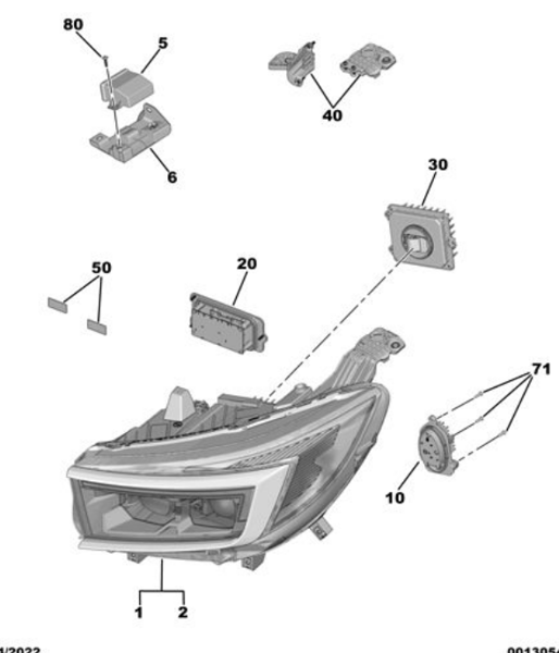 MOPAR (PSA) 1682805280 |Opel Grandland X (2022-2025) Sağ Ön Far (Orijinal)