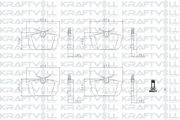 KRAFTVOLL 07010465 | Arka Fren Balatası Coupe Marea Marea Weekend Tempra Tipo 2.0Ie 16V
