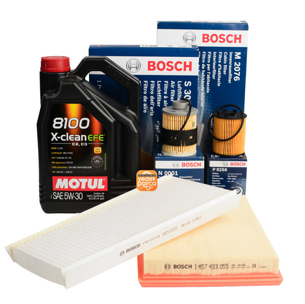 Bakım Seti 1.3 Dizel Corsa C - Combo C ( Bosch Filtre Seti + Motul Efe 5W30 4 LT ) Yağ Filtre Tipi Tırnaklı