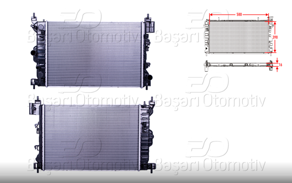WISCO 2113759-00 | Su Radyatörü Brazing Mt 580X398x16 Opel Mokka. Chevrolet Trax 1.6 13 >