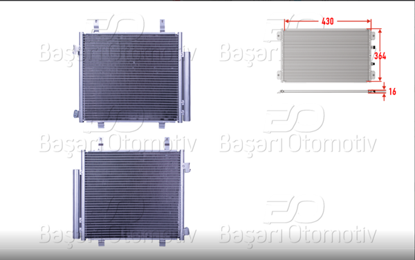 WISCO 3143023-00 | Klima Radyatörü 430X364x16 Nissan Pıxo 1.0 2009 >