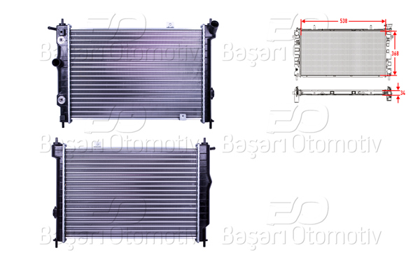 AUTOLUX 2113028-22 | Su Radyatörü Mekanik At 538X368x23 Opel Astra F 1.8 2.0 16V 91 >