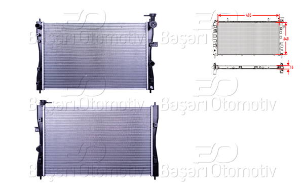WISCO 3113224-00 | Su Radyatörü Brazing Mt 405X640x16 Mitsubishi Colt1.3. 1.5 05 > . Smart Forfour 1.5. 1.1