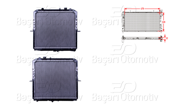 WISCO 3113283-00 | Su Radyatörü Brazing Mt 528X472x36 Kia Bongo 2.5Tcı 05 >
