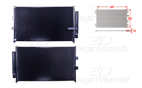 WISCO 3143461-00 | Klima Radyatörü 667X381x16 Honda Civic 1.3 1.6 1.8 06-12