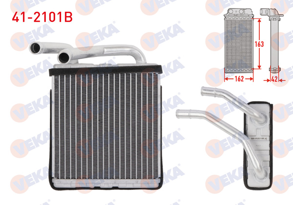 VEKA 41-2101B | Kalorifer Radyatörü Brazing Hyundai H100 2.5 D Minibüs 1993-2004