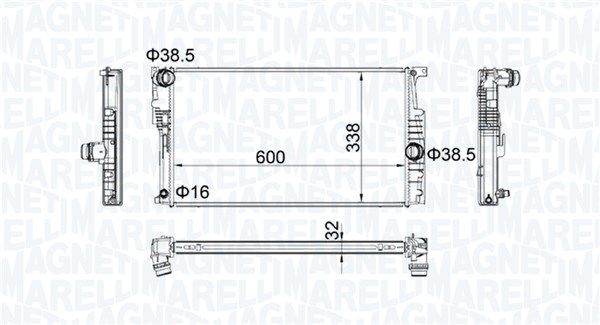 MAGNETI MARELLI 350213202200 | Su Radyatörü F20-F20 Lcı-F21-F21 Lcı-F22-F22 Lcı-F30-F30 Lcı-F31-F31 Lcı-F34-F35-F35 Lcı-4F32 N13-N47n-B47 10-18