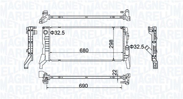 MAGNETI MARELLI 350213202700 | Su Radyatörü 2 F45-F46-X1 F49 Mini F54-F55-F57 B37-B47 14 -