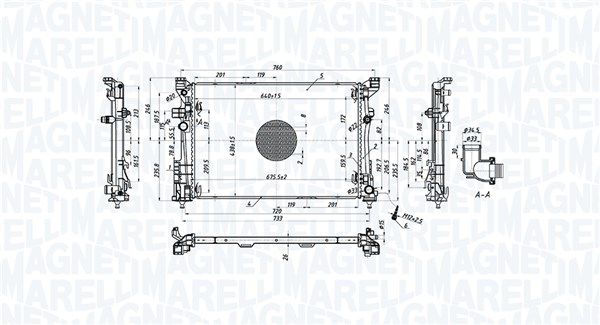 MAGNETI MARELLI 350213220500 | Su Radyatörü W117-246-176-242-156 M270-651-607 12 -