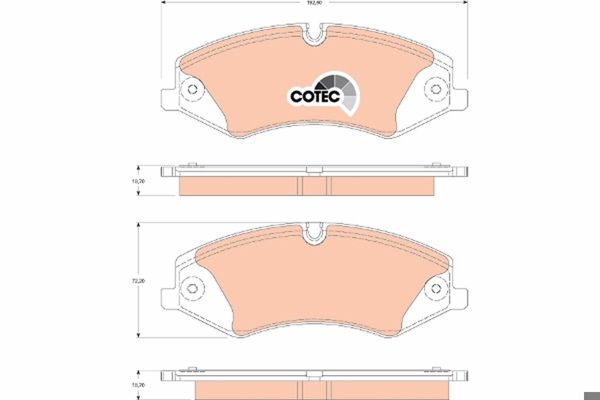 TRW GDB1825 | Fren Balatası Ön (192mm) Range Rover III 3.6Td 06-(Tamir Takım Kit)