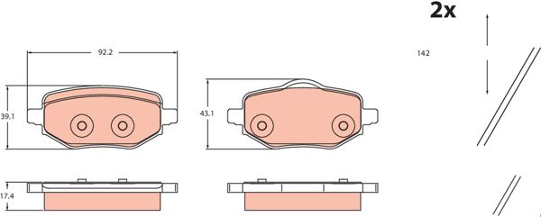 TRW GDB2480 | Opel Corsa F-C4-2008 Arka Fren Balatası 1680301680