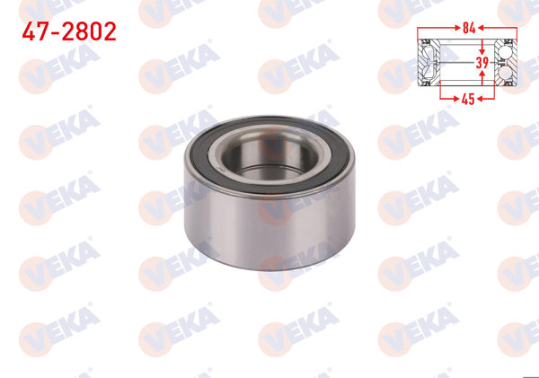 VEKA 47-2802 | Arka Tekerlek Rulmanı Sol-Sağ 45X84x39 Mercedes E 200-E220 CDI-E 270 CDI 1995-2002 / C 180-C200 1996-2000 / C 180-C 200-C200 CDI-C220 CDI 2000-2006 / 190 E 1.8-2.0 1982-1993 / CLK 200-CLK 230 1997-2002