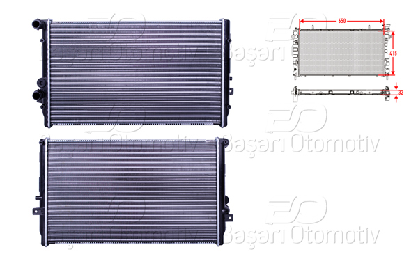 AUTOLUX 1113012-22 | Su Radyatörü Mekanik Mt-At 650X415 mm VW Golf4 Bora A3 Leon 1.9 TDI Arl 98 >