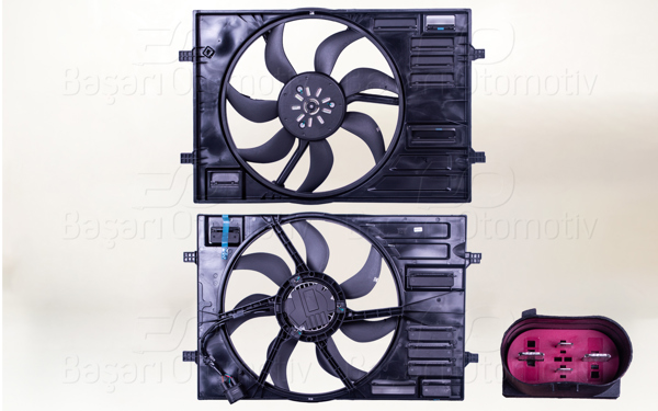 WISCO 1113027-00 | Fan Motoru Davlı (450mm-7Kanat-500W) Audi A3 Q2 Seat Ateca Skoda Karoq VW Golf7 Passat 1.0-2.0 13 >