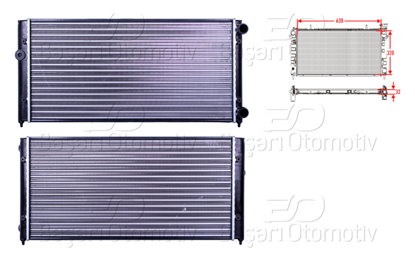 AUTOLUX 1113066-22 | Su Radyatörü Mekanik Mt 630X320 mm VW Golf3 Vento 1.9 2.0 91 >