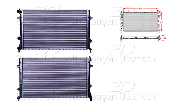 AUTOLUX 1113081-22 | Su Radyatörü Mekanik 654X416 mm VW Passat 2.5 12 >