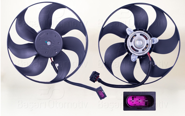 WISCO 1113137-00 | Fan Motoru Davlumbazsız (350 mm-3 Fıs-7 Kanat) VW Polo Fabia Ibiza Cordoba02 >