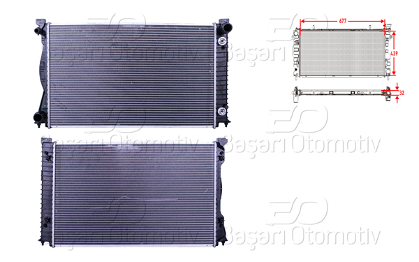 WISCO 1114236-00 | Su Radyatörü Brazing Mt 677X439x32 mm Audi A6 2.7 TDI 04 >