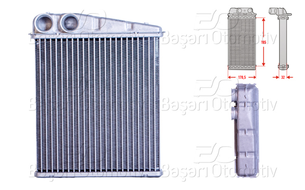 WISCO 1143005-00 | Kalorifer Radyatörü Brazing 185X176 mm VW Caddy Golf5 Jetta Passat Leon Golf6 A3 Leon Sharan Tiguan Scirocco Octavia Yeti Superb Altes Toledo Q3 Tt 04-13