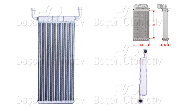 WISCO 1143006-00 | Kalorifer Radyatörü Brazing 350X163 mm VW Crafter 30-35 Bus 2.0 TDI 2.5 TDI Mercedes-Benz 2.0 TDI 2.5 TDI Sprinter 2006 >