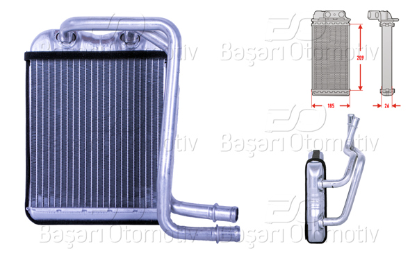 WISCO 1143170-00 | Kalorifer Radyatörü Brazing 214X190 mm VW T5 Touareg Q7 Amarok