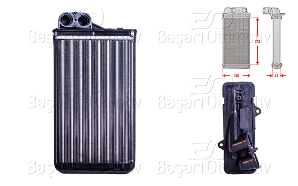 AUTOLUX 3143004-22 | Kalorifer Radyatörü Mekanik Mt-At 248X158x42 mm Peugeot406 1.6 1.8 1.9 D 95 >