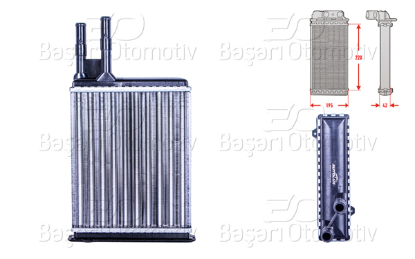 AUTOLUX 3143014-22 | Kalorifer Radyatörü Mekanik (220x195x42mm) Fiat Ducato Peugeot Boxer Citroen Jumper 1.9-2.8 94-02