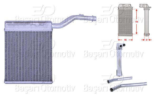 WISCO 3143596-00 | Kalorifer Radyatörü Brazing 186X128 mm Ford Focus II Volvo S40 II 1.6 TDCI 05-12