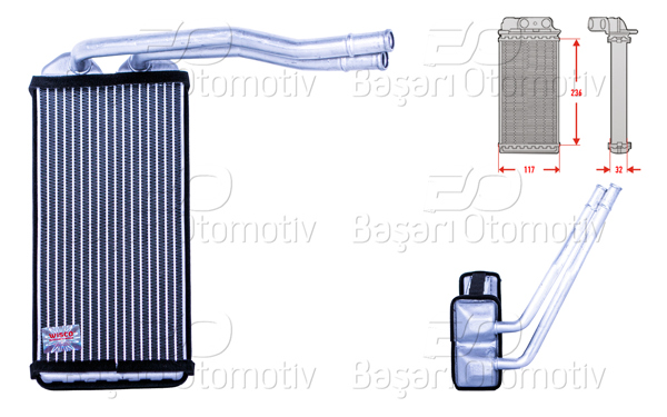 WISCO 3143613-00 | Kalorifer Radyatörü Brazing 235X130 mm Land Rover Freelander I (L314) 1.8 16V 1.8I 2.5 V6 4X4 98-06