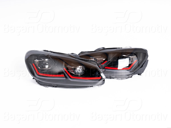 WISCO HS-G6GTI-S1 | Far Seti Sol Sağ (Tek Mercek) 7.5 Gorunum J Led VW Golf 6 Gtı (08-13 Arası Golf 6 İçin Uyumludur)