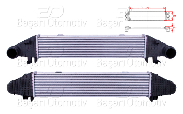 WISCO 3113814-00 | Turbo Radyatörü (Intercooler) 625X127x64 Mercedes-Benz Benz W204 C180 Kompressor C200 CDI C200 Kompressor W212 E200 Ngt 07 >