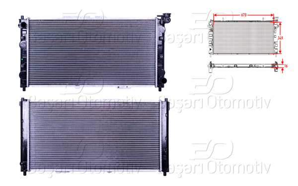 WISCO 3113851-00 | Su Radyatörü Brazing Mt 670X349 X16 Mazda 323 Lantis 94-98