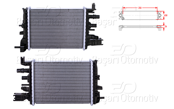 WISCO 3113938-00 | Turbo Radyatörü (Intercooler) 350X658x26 Dacia Duster (Hm_) 1.5 DCI 17 > Dokker Mpv (Ke_) 1.5 Blue DCI 18 >