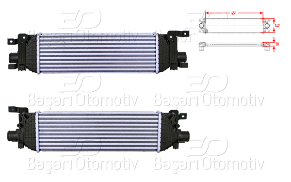 WISCO 3113939-00 | Turbo Radyatörü (Intercooler) 451X142x50 Ford Fiesta 5 (Jh_, Jd_) 1.6 TDCI 01-14 Fusion (Ju_) 1.4 TDCI Mazda 2 (Dy) 1.4 Cd