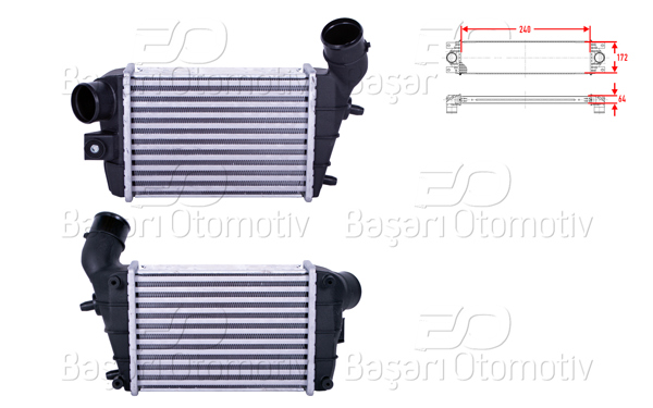 WISCO 3113944-00 | Turbo Radyatörü (Intercooler) 240X172x64 Alfa Romeo 147 (937_) 1.9 JTD 01-10 Gt (937_) 1.9 JTD 03-10