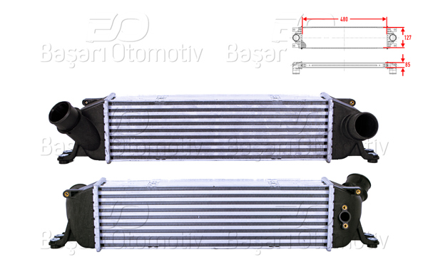 WISCO 3113955-00 | Turbo Radyatörü (Intercooler) 480X127x85 Hyundai H-1 (Tq) 2.5 CRDI 07 >