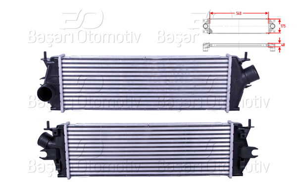 WISCO 3113973-00 | Turbo Radyatörü (Intercooler) 540X175x40 Renault Traffic 2 2.0 DCI 01-14 / Opel Vivaro 1.4 DCI 04 >