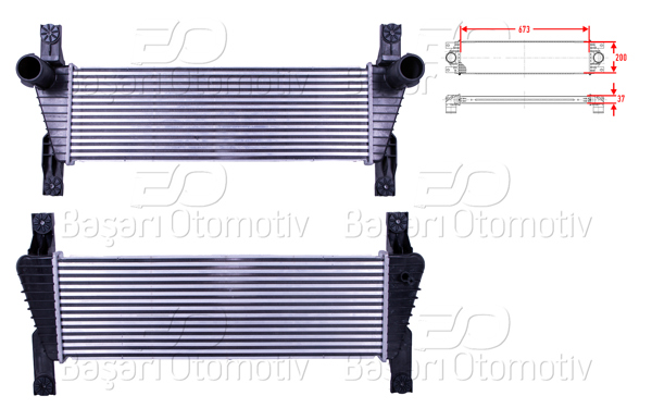 WISCO 3113997-00 | Turbo Radyatörü (Intercooler) 673X200x37 Ford Ranger (Tke) 2.2 TDCI 11 >
