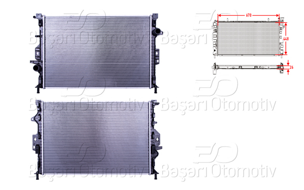 WISCO 3114043-00 | Su Radyatörü Brazing Mt 670X448x26 Ford Kuga 2 (Dm2) 1.6 12-15