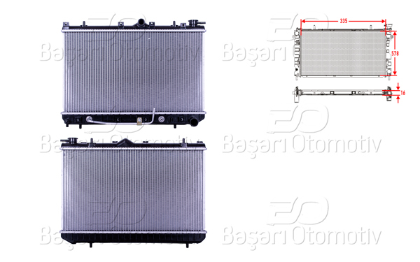 WISCO 3114058-00 | Su Radyatörü Brazing At 335X578x16 Hyundai Excel (X-2) 1.5 89-95 / S Coupe (Slc) 1.5 90-96