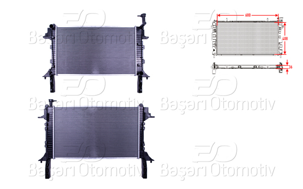 WISCO 3114059-00 | Su Radyatörü Brazing Mt 680X408x36 Hyundai H350 2.5 CRDI 15 >