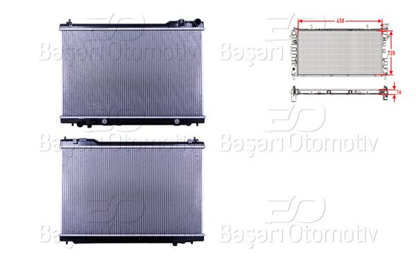 WISCO 3114065-00 | Su Radyatörü Brazing At 450X728x16 Infiniti Fx 4.5 03-08
