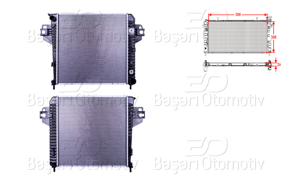 WISCO 3114068-00 | Su Radyatörü Brazing At 508X508x26 Jeep Cherokee (Kj) 3.7 01-08